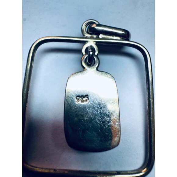 Estate 925 Sterling Silver Pendant with Colorful Dichroic Glass Art Jewelry - Picture 8 of 8